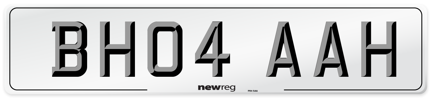 BH04 AAH Number Plate from New Reg